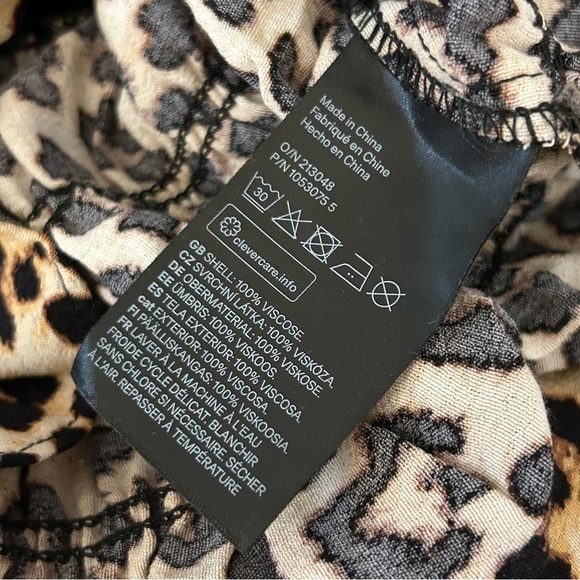 H&M cropped Leopard Print Long Sleeve Women's Top M - Picture 6 of 10